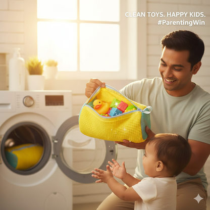 2Pcs Germ-Free Toy Cleaning Laundry Bag – Yellow